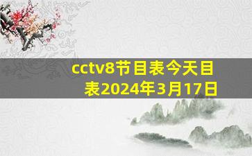 cctv8节目表今天目表2024年3月17日