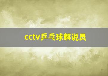 cctv乒乓球解说员