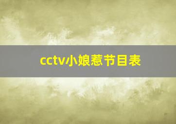 cctv小娘惹节目表