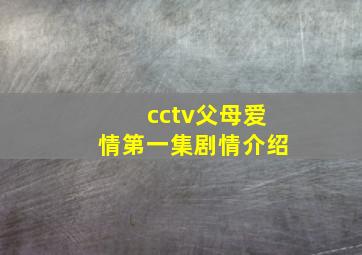 cctv父母爱情第一集剧情介绍