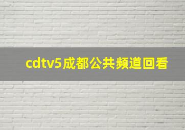 cdtv5成都公共频道回看