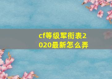 cf等级军衔表2020最新怎么弄