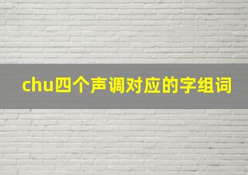 chu四个声调对应的字组词