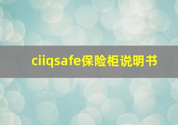 ciiqsafe保险柜说明书