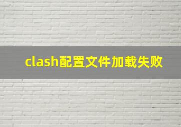 clash配置文件加载失败