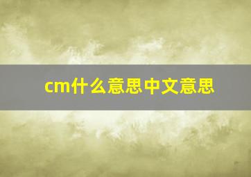 cm什么意思中文意思