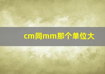 cm同mm那个单位大