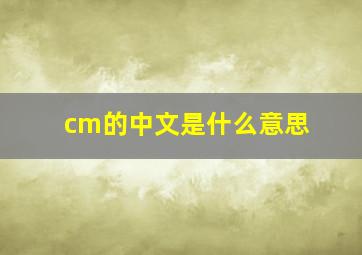 cm的中文是什么意思