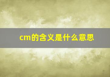 cm的含义是什么意思