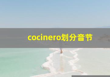 cocinero划分音节