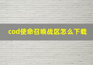 cod使命召唤战区怎么下载