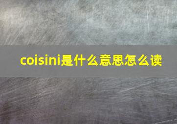 coisini是什么意思怎么读