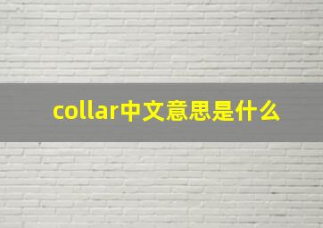 collar中文意思是什么