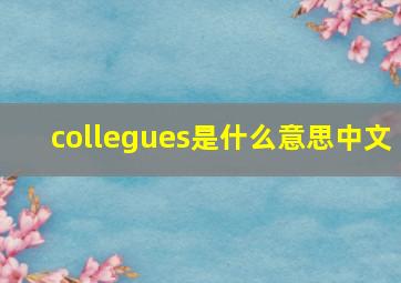 collegues是什么意思中文