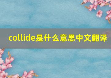 collide是什么意思中文翻译