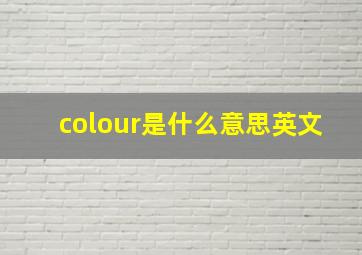 colour是什么意思英文