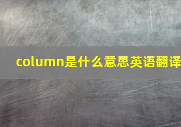 column是什么意思英语翻译