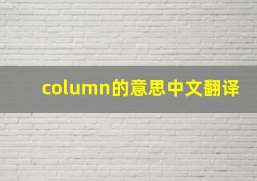 column的意思中文翻译