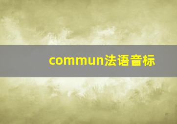 commun法语音标