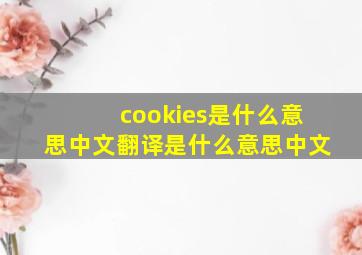 cookies是什么意思中文翻译是什么意思中文