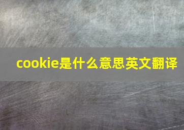 cookie是什么意思英文翻译