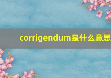 corrigendum是什么意思