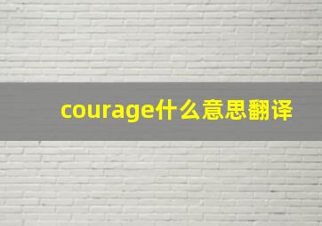 courage什么意思翻译