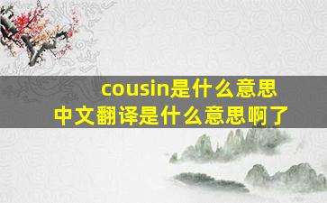 cousin是什么意思中文翻译是什么意思啊了