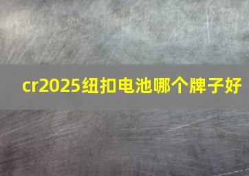 cr2025纽扣电池哪个牌子好