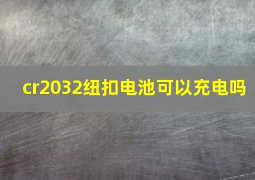 cr2032纽扣电池可以充电吗