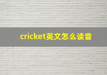 cricket英文怎么读音