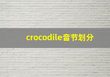 crocodile音节划分