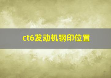 ct6发动机钢印位置