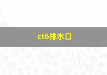 ct6排水口