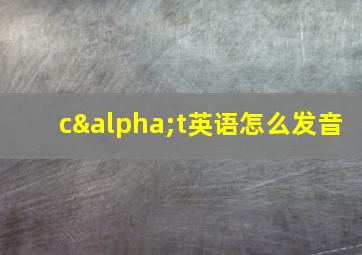 cαt英语怎么发音