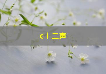 cⅰ二声