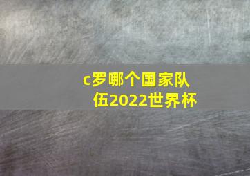 c罗哪个国家队伍2022世界杯