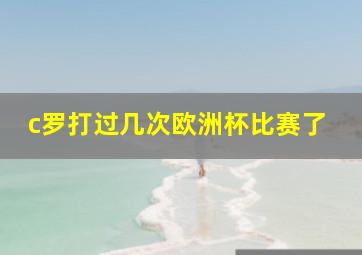 c罗打过几次欧洲杯比赛了