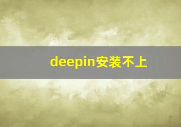 deepin安装不上