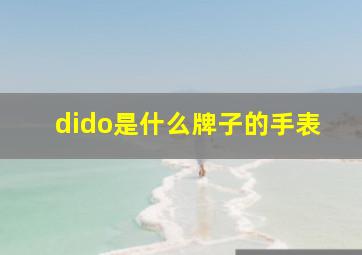 dido是什么牌子的手表