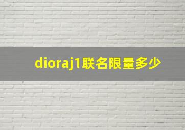 dioraj1联名限量多少