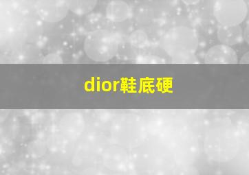 dior鞋底硬