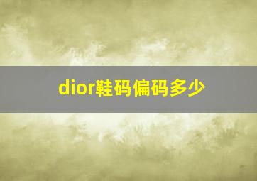 dior鞋码偏码多少