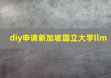 diy申请新加坡国立大学llm