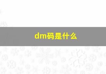 dm码是什么