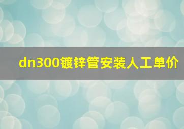 dn300镀锌管安装人工单价