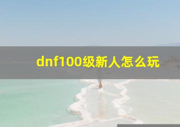 dnf100级新人怎么玩