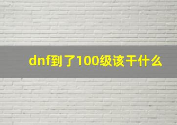 dnf到了100级该干什么