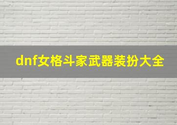 dnf女格斗家武器装扮大全