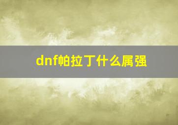 dnf帕拉丁什么属强